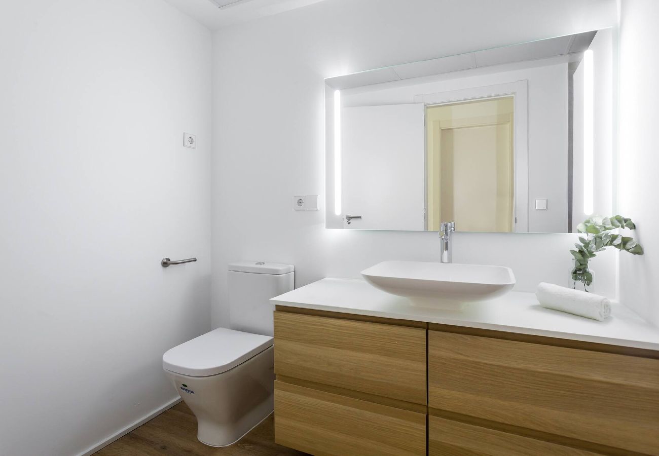 Luxury city center apartment  Downtown ground floor duplex with modern bathroom amenities Valencia Ruzafa